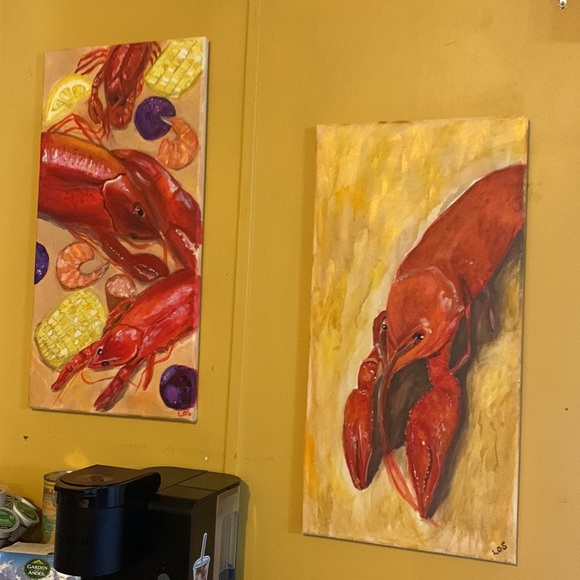 “Big Daddy Crawdad” Painting Acrylic on Canvas 24” tall x 12” aceoss - Picture 10 of 10